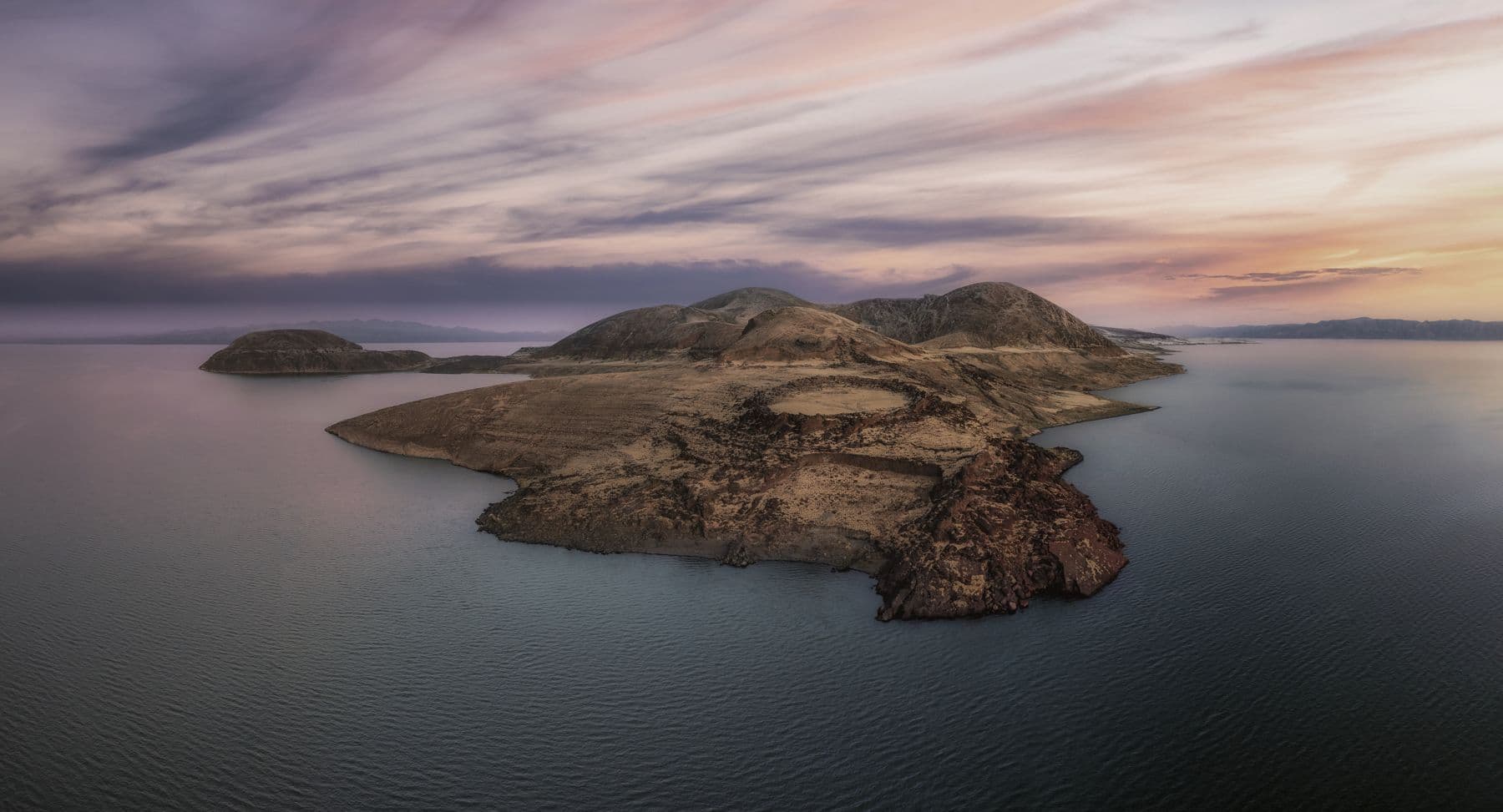 South Island in Lake Turkana at sunset