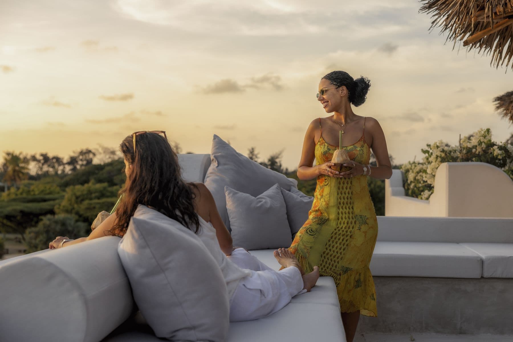 Sundowners on the rooftop at Pamba